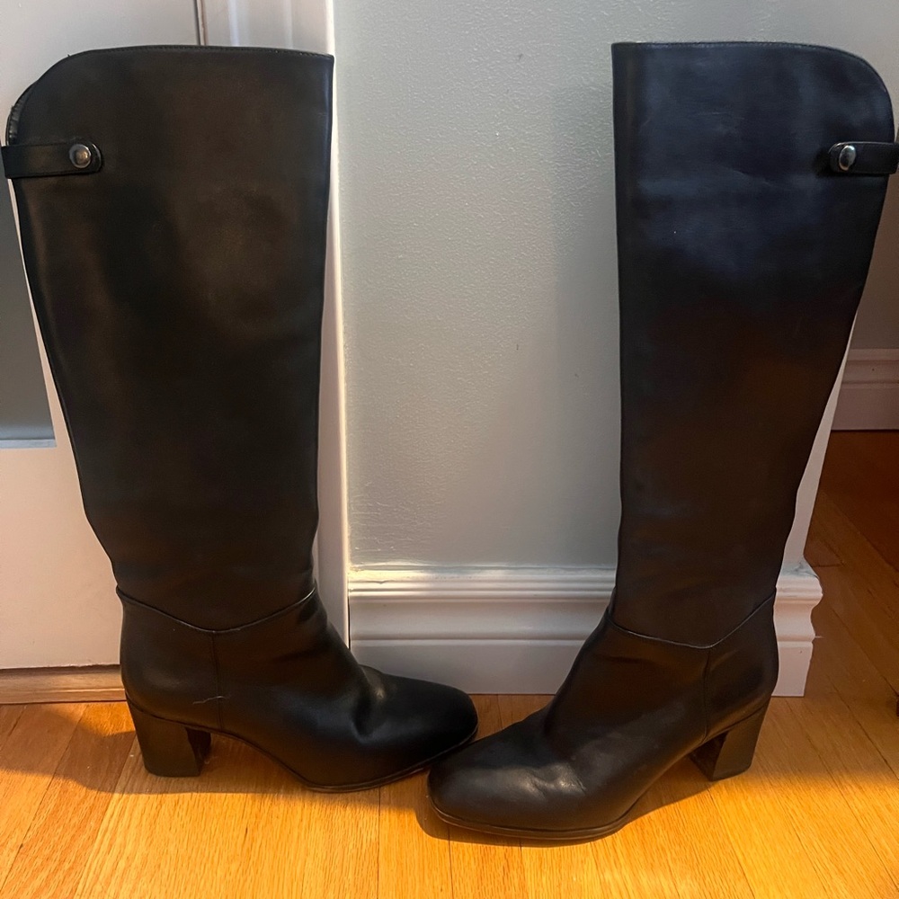 Franco Sarto Black Tall heeled leather Women's Boots